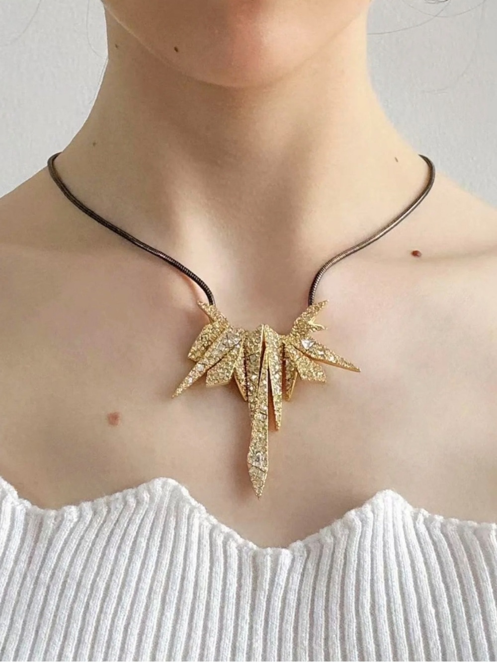 Alexis Bittar Crystal Origami Pendant Necklace